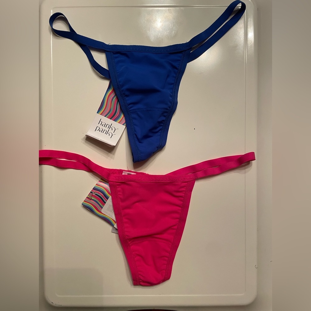 New HANKY PANKY Breathe Soft G-String Thong Panties One Size Lot of 2
